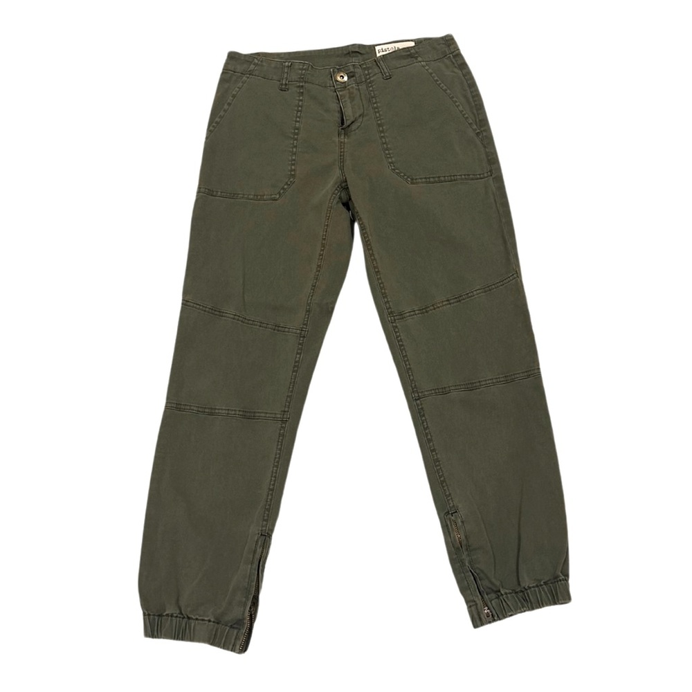 Pistola Olive Green Cropped Ankle Zip Cargo Pants | Size 26
